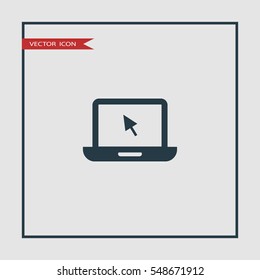 laptop with pointer icon vector, can be used for web and mobile design 