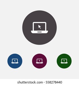 laptop with pointer icon vector, can be used for web and mobile design .