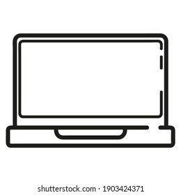 Laptop. Portable personal computer. Thin line icon for web, applications and design. Minimalistic flat style.