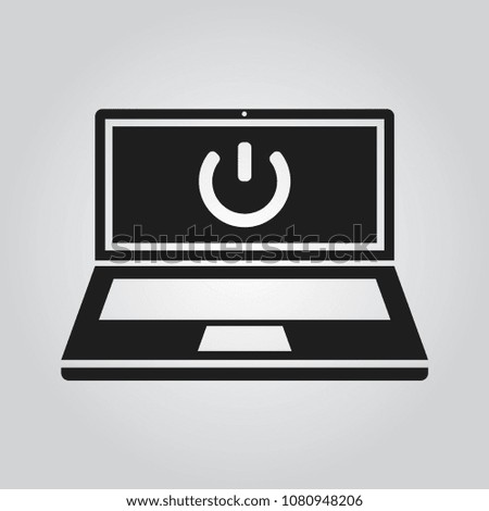 Laptop with Power Button icon