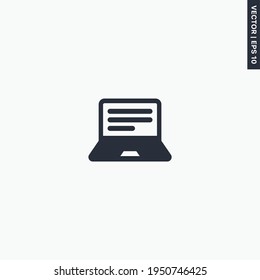 Portátil, icono plano de calidad superior. Concepto de logotipo vector para gráficos web, EPS 10 