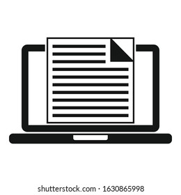 Laptop preparation exam icon. Simple illustration of laptop preparation exam vector icon for web design isolated on white background