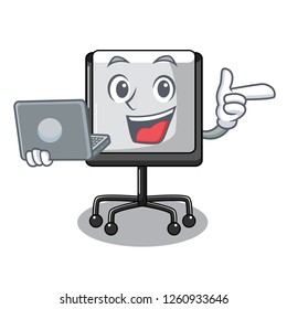 With laptop prestation board chart blank on carttoon