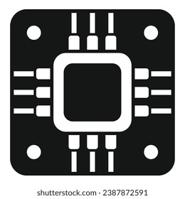 Laptop processor icon simple vector. Button tool wrench. Admin fan