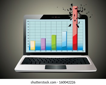 Laptop profit concept.