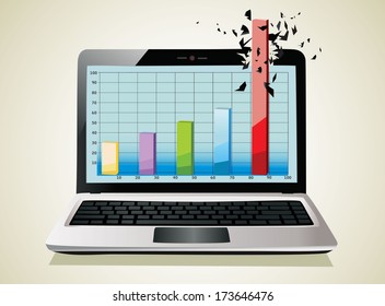 Laptop profit concept.