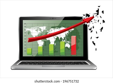 Laptop profit concept.