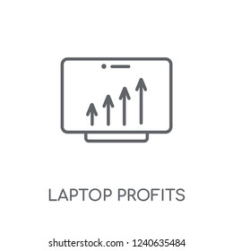 Laptop Profits Graphics linear icon. Modern outline Laptop Profits Graphics logo concept on white background from Business and analytics collection.