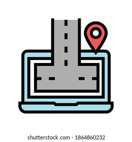 laptop program color icon vector. laptop program sign. isolated symbol illustration