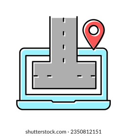 laptop program color icon vector. laptop program sign. isolated symbol illustration