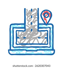 laptop program doodle icon sketch vector. laptop program sign. isolated symbol illustration