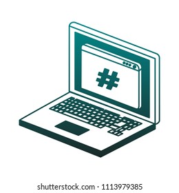 Laptop and programming in blue lines
