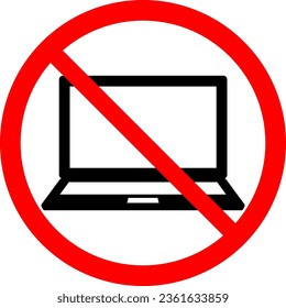 Marca de icono prohibida para portátil. icono