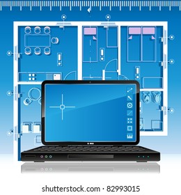 Laptop with project