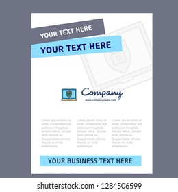 Laptop protected  Title Page Design for Company profile ,annual report, presentations, leaflet, Brochure Vector Background