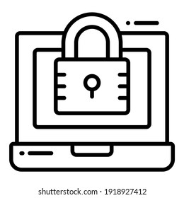 Los iconos de los vectores de portátiles, de protección y de seguridad configuran la tecnología de datos empresariales de la red de computadoras cibernéticas