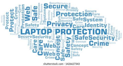 Laptop Protection word cloud. Wordcloud made with text only.