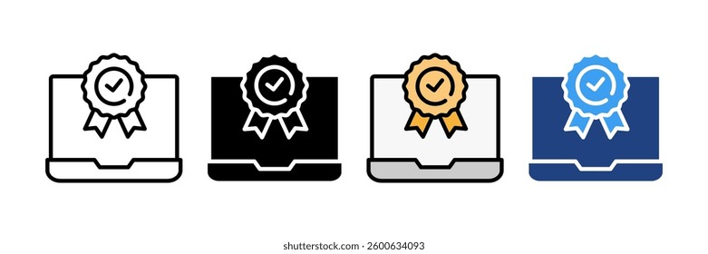 Laptop Quality Icon Set Multiple Style Collection