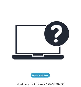 icono de pregunta de portátil. plantilla de símbolo de pregunta para portátil para la colección de diseño gráfico y web ilustración vectorial