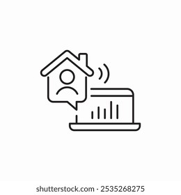 laptop real estate icon sign vector
