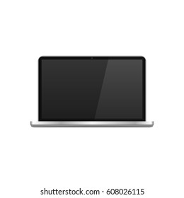Laptop realistic with a blank screen on the background isolate, stylish vector illustration.