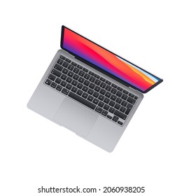 Laptop realistic computer in mockup style. Laptop Computer or notebook. Laptop isolated on a white background. Mock-ups of realistic laptops. Vector illustration