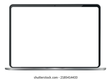 Computadora portátil realista al estilo de burla. Portátil aislado en un fondo blanco. Ilustración del vector