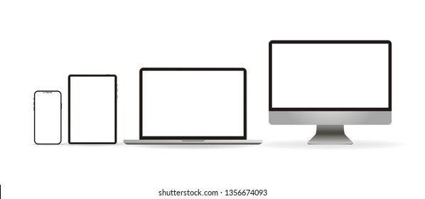 Laptop realistic. Device in mockup style. Set realistic vector devices on a white background. vector illustration