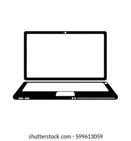 Laptop realistic device - stock vector