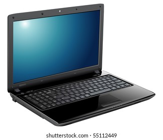 Laptop realistic vector illustration.