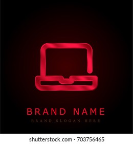 Laptop red chromium metallic logo