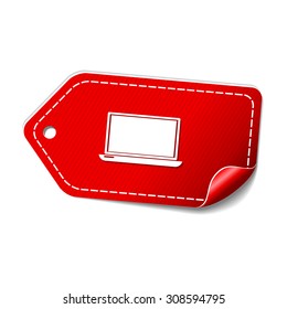 Laptop Red Vector Icon Design