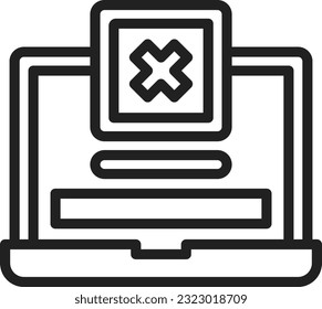 Portátil imagen de icono rechazada. Adecuado para aplicaciones móviles.