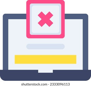 Laptop Rejected Icon image. Suitable for mobile application.