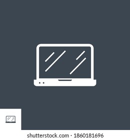 Laptop Related Vector Glyph Icon. Isolated on Black Background. Vector Illustration.