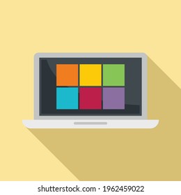 Icono de control remoto para portátiles. Ilustración plana del icono vectorial del control remoto del portátil para el diseño web