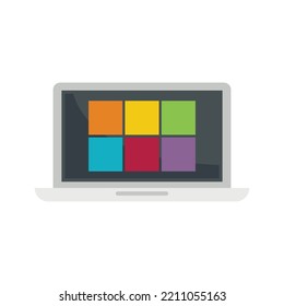 Icono de control remoto para portátiles. Ilustración plana del icono vectorial del control remoto del portátil aislado en fondo blanco
