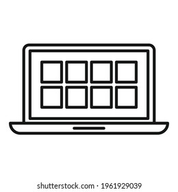 Laptop remote control icon. Outline Laptop remote control vector icon for web design isolated on white background