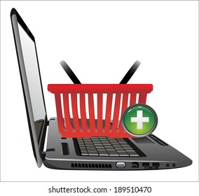 Laptop and Remove from Basket Icon