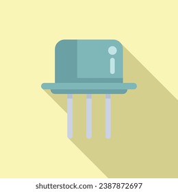 Laptop repair condenser icon flat vector. Support service. Data button