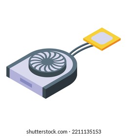 Laptop repair fan icon isometric vector. Fix device. Computer service