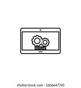 laptop repair icon. Simple thin line, outline vector of web icons for ui and ux, website or mobile application