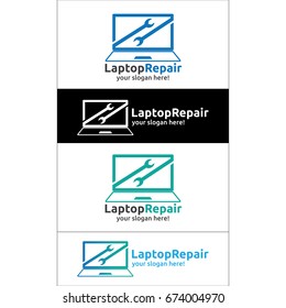 laptop repair logo template. apps logo and other