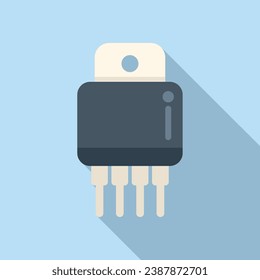 Laptop repair piece icon flat vector. Digital data. Mobile system
