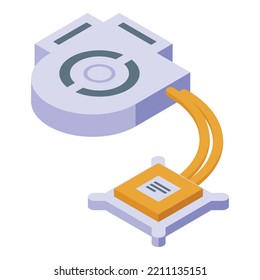 Laptop repair processor icon isometric vector. Mobile service. Fix device