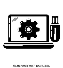 Laptop repairicon. Simple illustration of laptop repair vector icon for web.