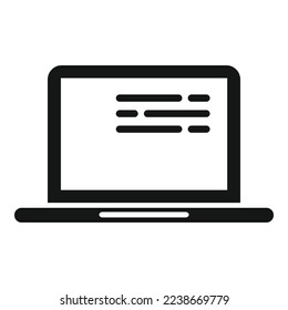 Laptop report icon simple vector. Market finance. Data file