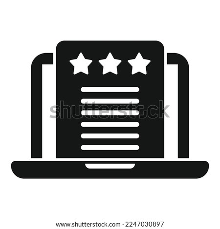 Laptop review icon simple vector. Credibility trust. Credible rate