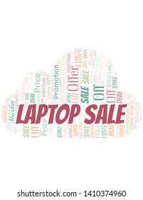 Laptop Sale Word Cloud. Wordcloud Made With Text.