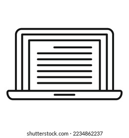 Laptop scenario icon outline vector. Video film. Book shoot